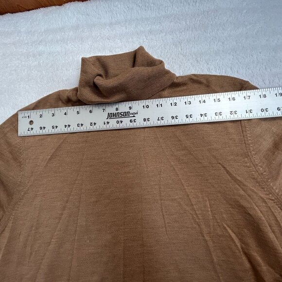 Boss Hugo Boss Mens Camel Italian Yarn Wool Turtleneck Sweater XXL Pullover - Picture 7 of 9